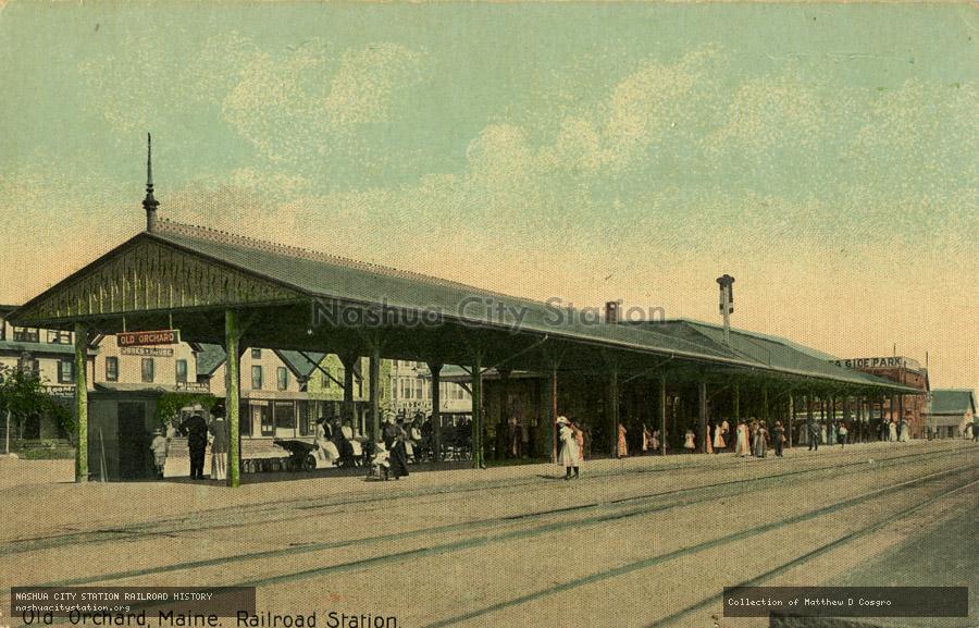 Postcard: Old Orchard, Maine. Railroad Station